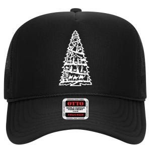 Christian Christmas Nativity Scene Xmas Tree High Crown Mesh Back Trucker Hat