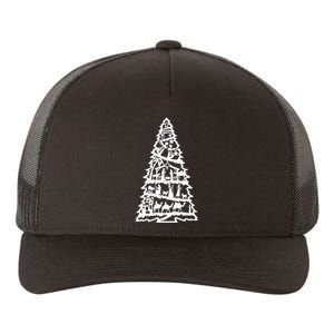 Christian Christmas Nativity Scene Xmas Tree Yupoong Adult 5-Panel Trucker Hat