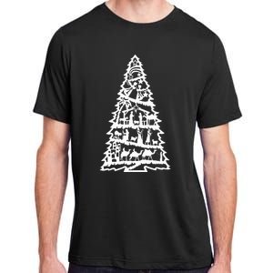 Christian Christmas Nativity Scene Xmas Tree Adult ChromaSoft Performance T-Shirt