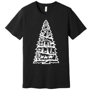 Christian Christmas Nativity Scene Xmas Tree Premium T-Shirt