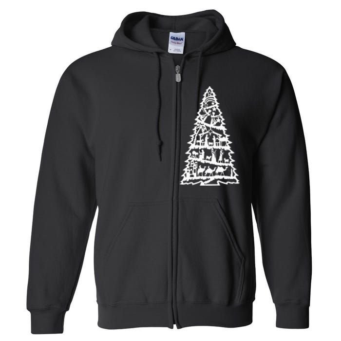 Christian Christmas Nativity Scene Xmas Tree Full Zip Hoodie