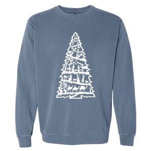 Christian Christmas Nativity Scene Xmas Tree Garment-Dyed Sweatshirt