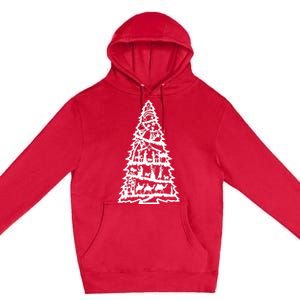 Christian Christmas Nativity Scene Xmas Tree Premium Pullover Hoodie