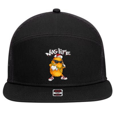 Cool Chicken Nugget Art Chicken Nugget Lover 7 Panel Mesh Trucker Snapback Hat