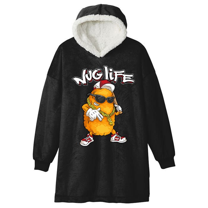 Cool Chicken Nugget Art Chicken Nugget Lover Hooded Wearable Blanket