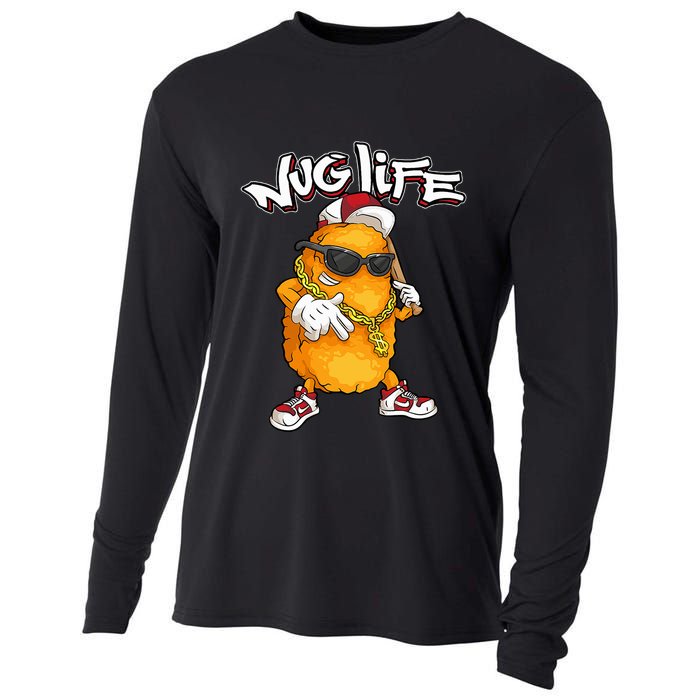 Cool Chicken Nugget Art Chicken Nugget Lover Cooling Performance Long Sleeve Crew