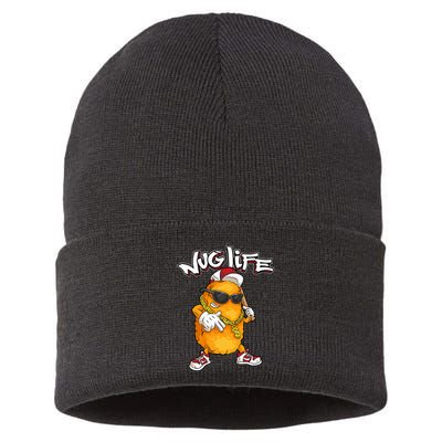 Cool Chicken Nugget Art Chicken Nugget Lover Sustainable Knit Beanie