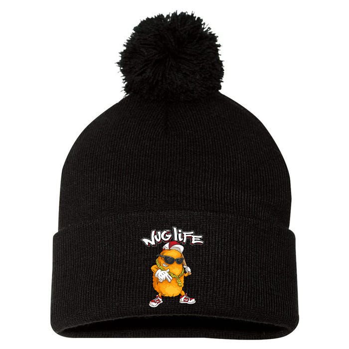 Cool Chicken Nugget Art Chicken Nugget Lover Pom Pom 12in Knit Beanie