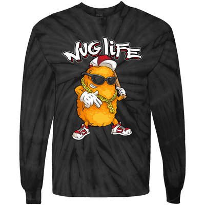 Cool Chicken Nugget Art Chicken Nugget Lover Tie-Dye Long Sleeve Shirt