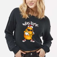 Cool Chicken Nugget Art Chicken Nugget Lover Cropped Pullover Crew