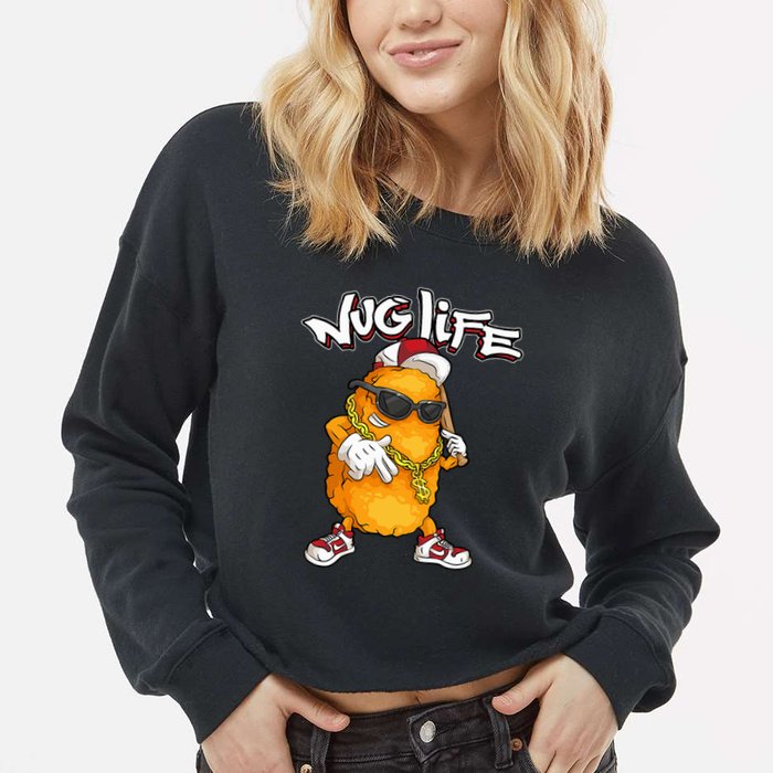 Cool Chicken Nugget Art Chicken Nugget Lover Cropped Pullover Crew