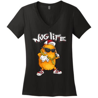 Cool Chicken Nugget Art Chicken Nugget Lover Women's V-Neck T-Shirt