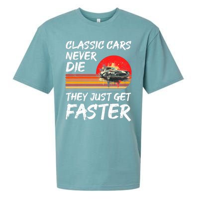 Classic Cars Never Die They Just Get Faster Sueded Cloud Jersey T-Shirt