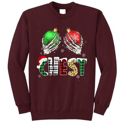 Christmas Chest Nuts Chestnuts Xmas Couple Matching Costume Tall Sweatshirt