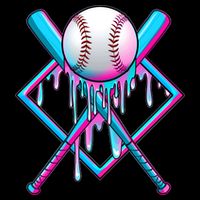 Cool Cute Neon Paint Baseball Bat Ball Diamond Impact Tech Backpack