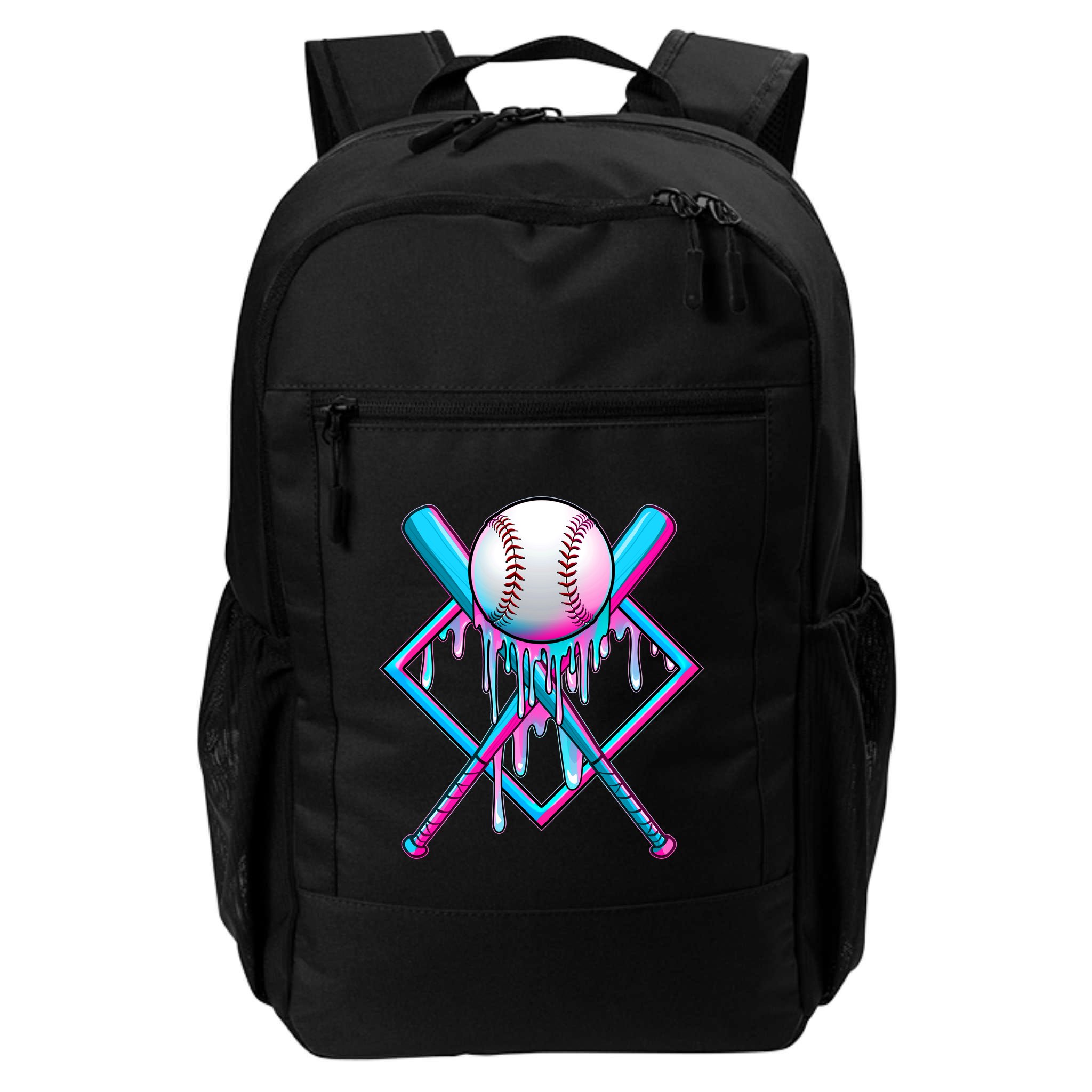 Cool Cute Neon Paint Baseball Bat Ball Diamond Backpack