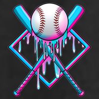 Cool Cute Neon Paint Baseball Bat Ball Diamond Adult Drive Performance Visor