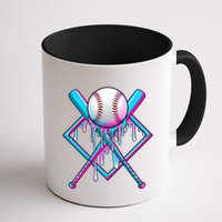 Cool Cute Neon Paint Baseball Bat Ball Diamond Mug