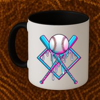 Cool Cute Neon Paint Baseball Bat Ball Diamond Mug