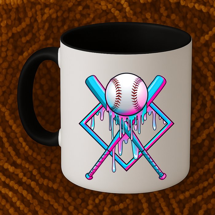Cool Cute Neon Paint Baseball Bat Ball Diamond Mug
