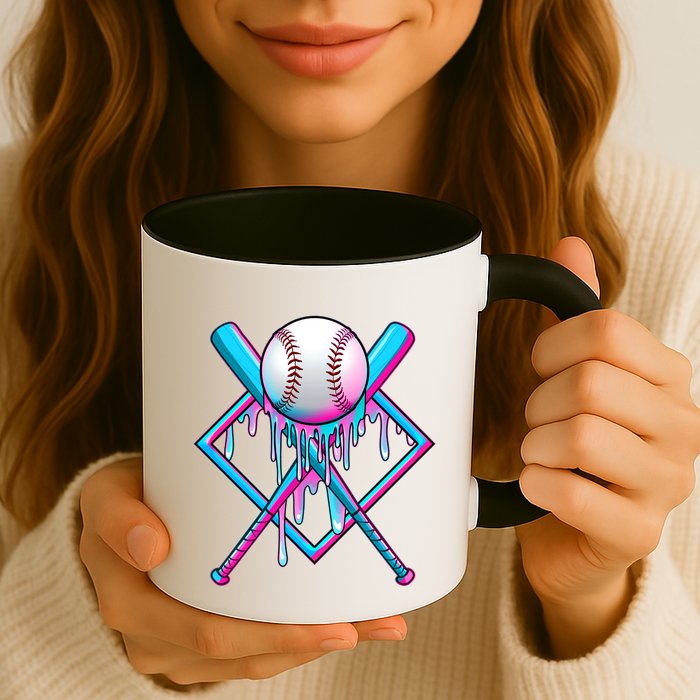 Cool Cute Neon Paint Baseball Bat Ball Diamond Mug