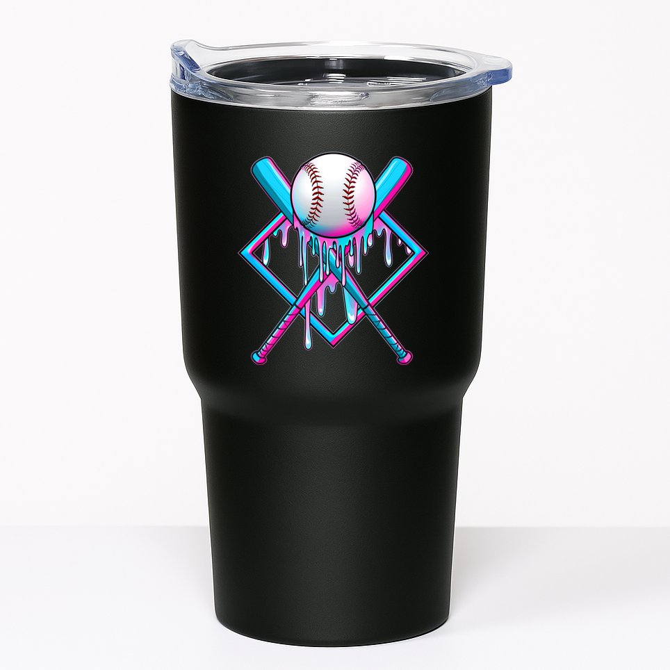 Cool Cute Neon Paint Baseball Bat Ball Diamond Tumbler