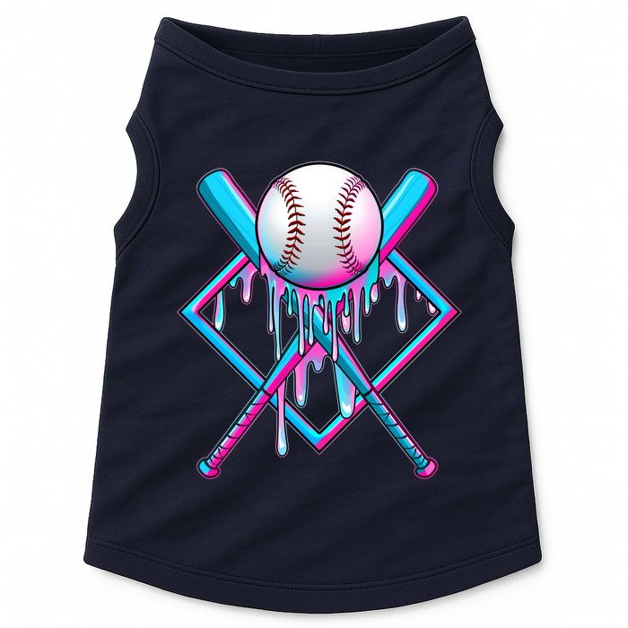 Cool Cute Neon Paint Baseball Bat Ball Diamond Doggie Tank