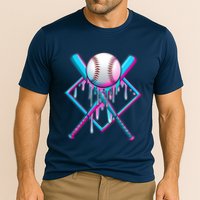 Cool Cute Neon Paint Baseball Bat Ball Diamond Cooling Performance Crew T-Shirt