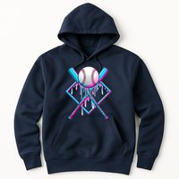 Cool Cute Neon Paint Baseball Bat Ball Diamond Hoodie