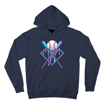 Cool Cute Neon Paint Baseball Bat Ball Diamond Hoodie