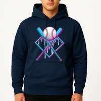 Cool Cute Neon Paint Baseball Bat Ball Diamond Hoodie