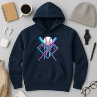 Cool Cute Neon Paint Baseball Bat Ball Diamond Hoodie