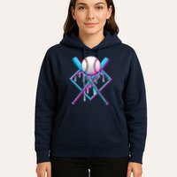 Cool Cute Neon Paint Baseball Bat Ball Diamond Hoodie