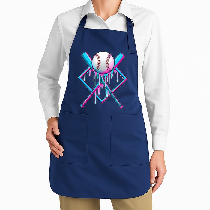 Cool Cute Neon Paint Baseball Bat Ball Diamond Apron