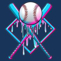 Cool Cute Neon Paint Baseball Bat Ball Diamond Apron