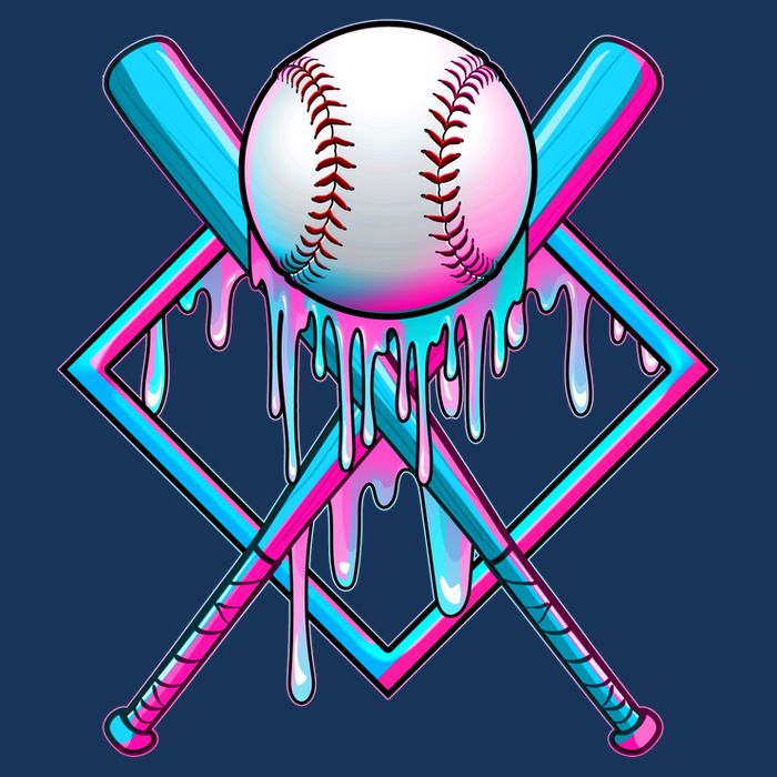Cool Cute Neon Paint Baseball Bat Ball Diamond Apron