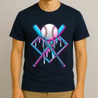 Cool Cute Neon Paint Baseball Bat Ball Diamond T-Shirt