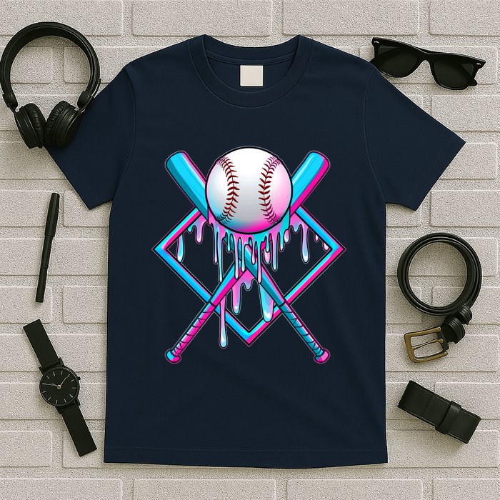 Cool Cute Neon Paint Baseball Bat Ball Diamond T-Shirt