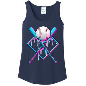 Cool Cute Neon Paint Baseball Bat Ball Diamond Ladies Essential Tank