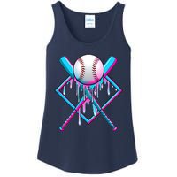 Cool Cute Neon Paint Baseball Bat Ball Diamond Ladies Essential Tank