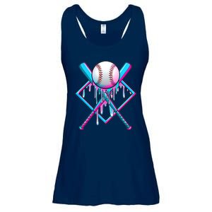 Cool Cute Neon Paint Baseball Bat Ball Diamond Ladies Essential Flowy Tank