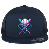Cool Cute Neon Paint Baseball Bat Ball Diamond Flatbill Hat