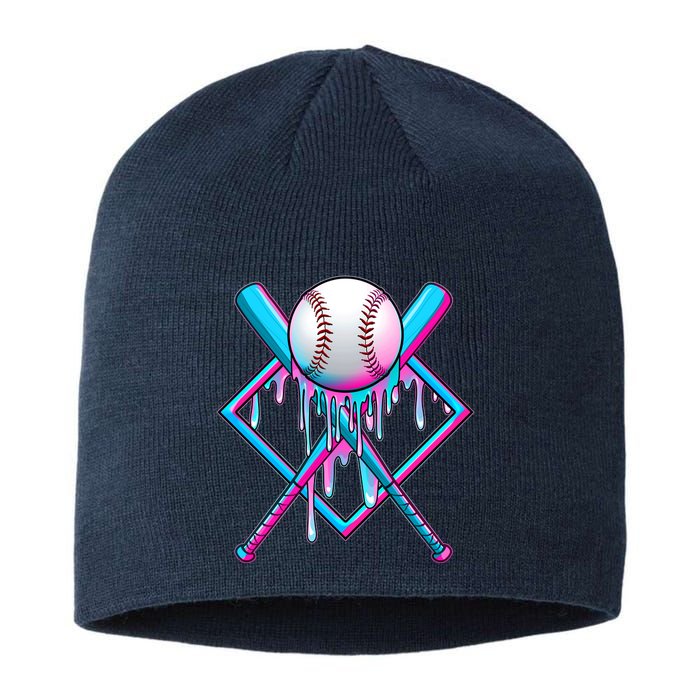 Cool Cute Neon Paint Baseball Bat Ball Diamond Sustainable Beanie