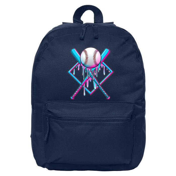Cool Cute Neon Paint Baseball Bat Ball Diamond 16 in Basic Backpack