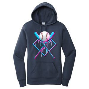 Cool Cute Neon Paint Baseball Bat Ball Diamond Women's Pullover Hoodie