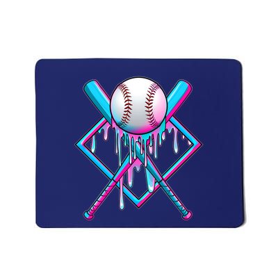 Cool Cute Neon Paint Baseball Bat Ball Diamond Mousepad