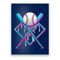 Cool Cute Neon Paint Baseball Bat Ball Diamond Poster