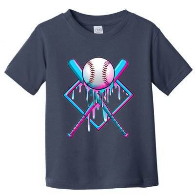 Cool Cute Neon Paint Baseball Bat Ball Diamond Toddler T-Shirt