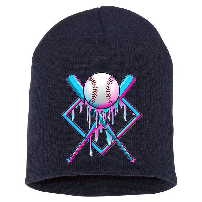 Cool Cute Neon Paint Baseball Bat Ball Diamond Short Acrylic Beanie