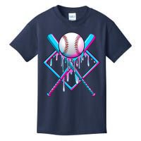 Cool Cute Neon Paint Baseball Bat Ball Diamond Kids T-Shirt